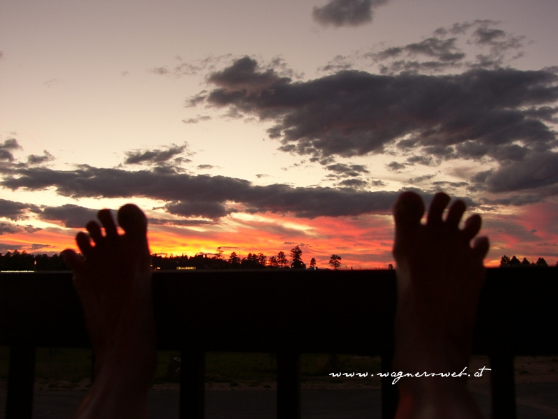 sonnenuntergang und zehen