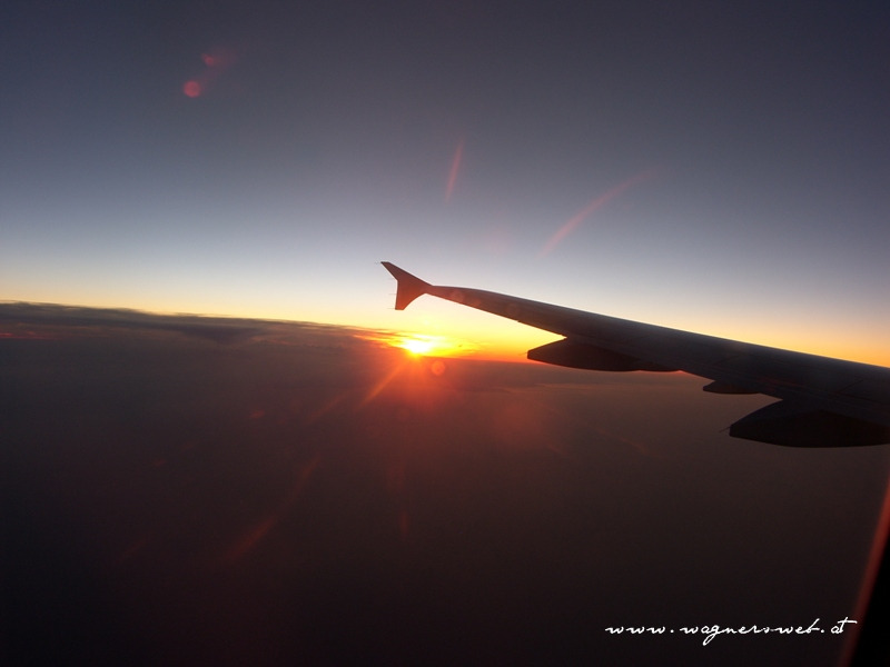 sonnenuntergang heimflug